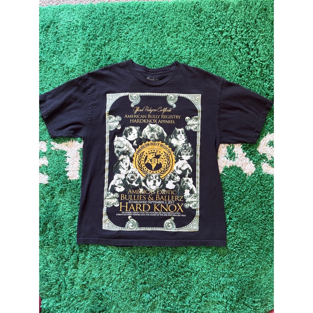 Hardknox Apparel American Bully Registry Graphic Tee Black XL Bullies & Ballerz